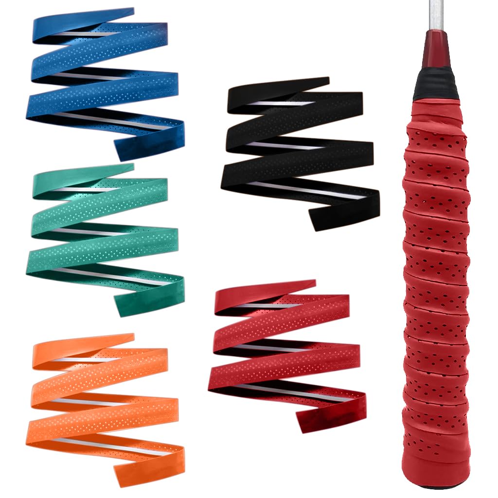 Proberos 5 Rolls Badminton Racket Grip, Sweat Absorption Badminton Racquet Replacement Cushion Grip, Color Anti Slip Overgrips for Racket Sports Pickleball Racket Tennis Racket Fishing Rod Proberos 5 Rolls Badminton Racket Grip, Sweat Absorption Badminton Racquet Replacement Cushion Grip, Color Anti Slip Overgrips for Racket Sports Pickleball Racket Tennis Racket Fishing Rod